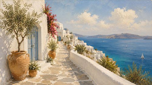 Küstenweg auf Santorin, griechische Insel