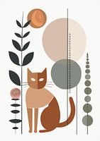 Still life with cat (03), Boho, Retro