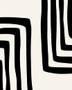 Abstracte zwarte lijnen op beige achtergrond van Studio Miloa thumbnail