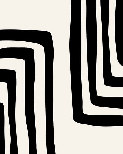 Abstract black lines on beige background