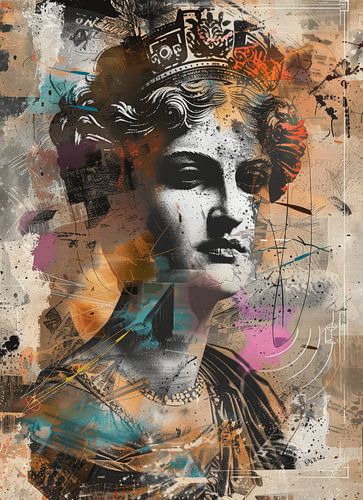 Griechische Büste im Pop-Art-Stil