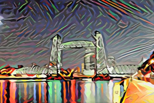 Modern Schilderij Oude Hefbrug Rotterdam