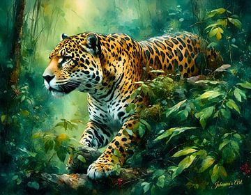 La faune et la flore en aquarelle - Jaguar 1 sur Johanna's Art