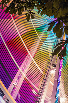 Abstract lights of a merry-go-round