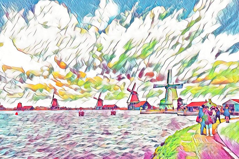 Moulins à vent colorés par Erik Reijnders