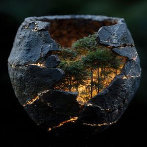 Small trees in a vase