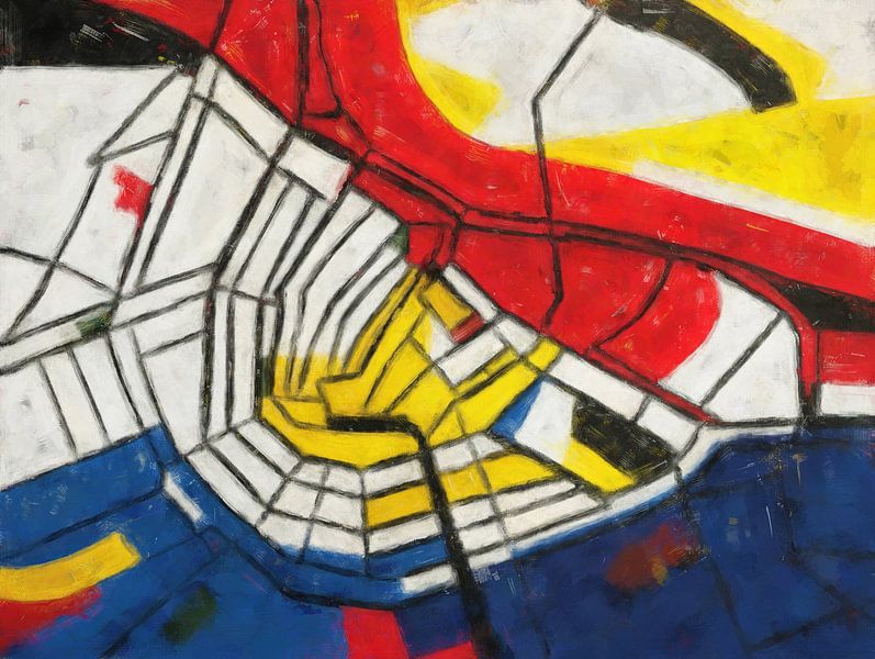 Amsterdam | Map of the Week | Red-Yellow-Blue by Map Art Studio