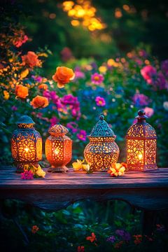 Lichter im Garten von Poster Art Shop