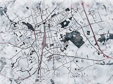 Kaart van Zottegem in de stijl 'White Winter' van Maporia