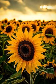 Beautiful sunflower in field by Art & Soul Creations