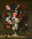 Blumen in einer klassischen Vase, französisch 17. Jahrhundert von Meesterlijcke Meesters Miniaturansicht