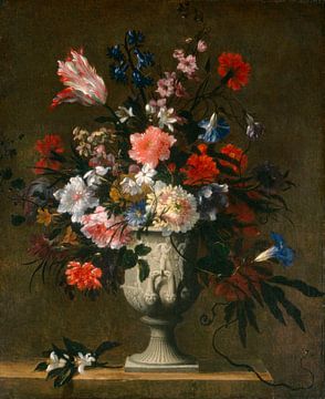 Bloemen in een klassieke vaas, Frans 17e eeuws