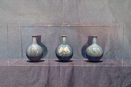 Three vases in a row by Marly De Kok
