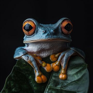 Blauer Frosch Porträt von TheXclusive Art