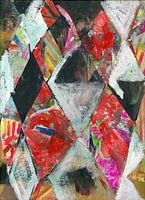 abstract in red cubist