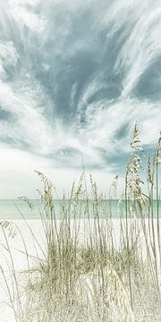 Hemelse stilte op het strand | Vintage Panorama van Melanie Viola