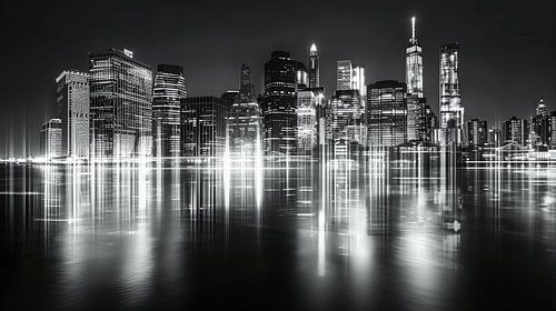 Monochrome city panorama