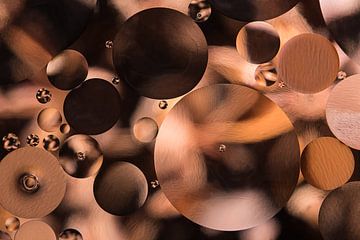 Warm shades of brown through drops