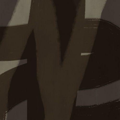 Moderne abstracte kunst. Vormen en lijnen in donkerbruin, taupe, beige