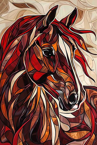 Bunte Malerei eines Pferdes im modernen Stil von Art & Soul Creations
