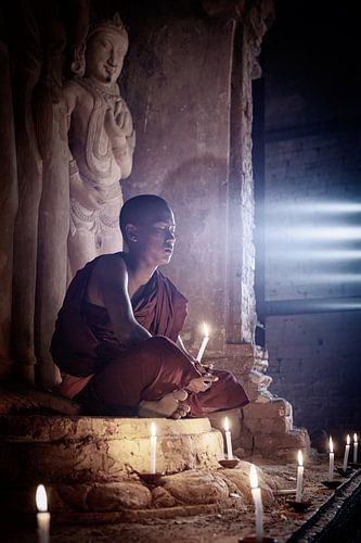 Young monk in the temples of Bagan