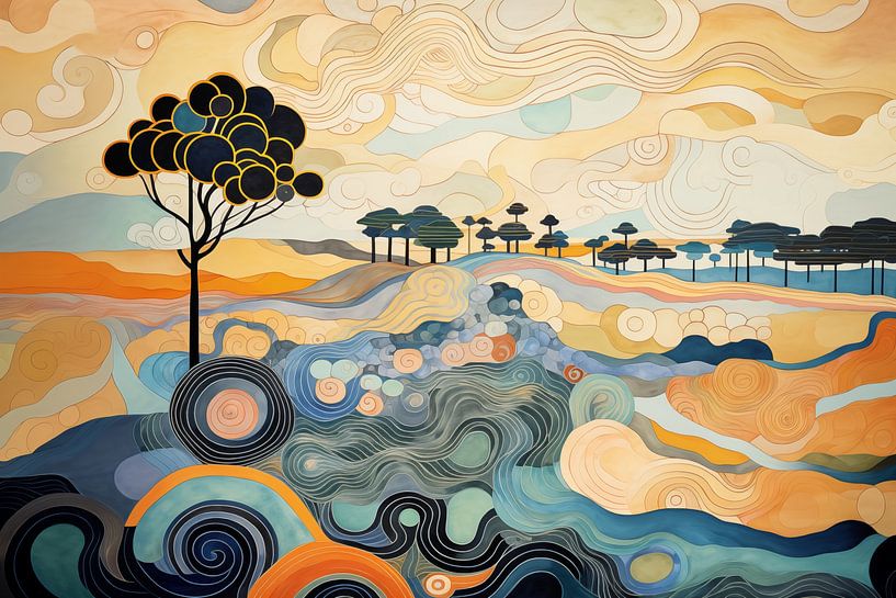 Abstract landschap van Bert Nijholt