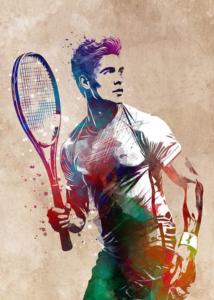 Tennisspieler Sport Kunst #Tennis #Sport von JBJart Justyna Jaszke