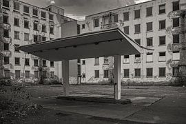 Benzinestation aan de rand van de stad