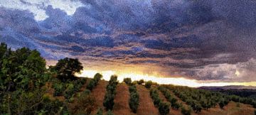 Storm Over Umbrian Landscape 2 Impressionist