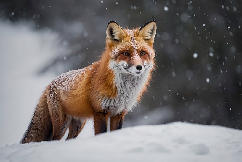 Detailed fox in snowy landscape by Art & Soul Creations