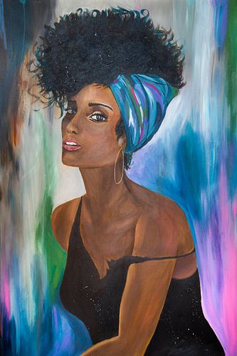 Afrikanische Frau in leuchtenden Farben