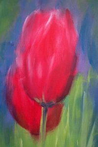 Rode tulpen 1 van Karen Kaspar