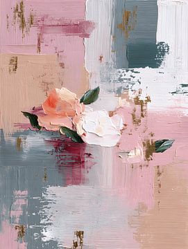 Abstract met zachte bloemen van Gypsy Galleria