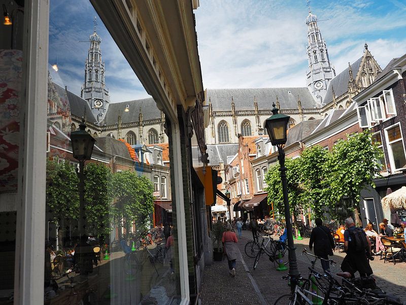 Reflection church tower Haarlem by Atelier Liesjes