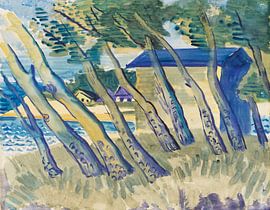 Max Pechstein - Meeroever met bomen en huizen, 1931 van Atelier Liesjes
