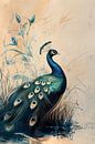 Peacock on the Shore Natural Grace in Detail by Eva Lee thumbnail