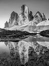 De Three Peaks bij zonsopgang in zwart-wit van Manfred Voss, Zwart-Wit Fotografie thumbnail