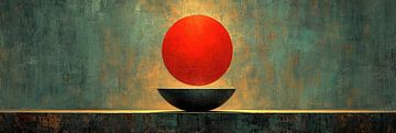 Moderne abstrait Rouge | Rouge Orb Balance sur Caprices d'Art