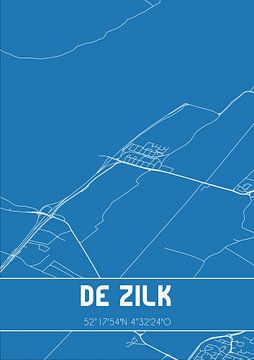 Blauwdruk | Landkaart | De Zilk (Zuid-Holland) van Rezona