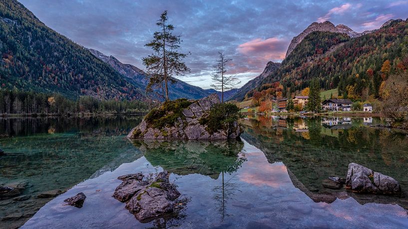 The Heart of Hintersee: Rock, Trees and Reflection by Teun Ruijters