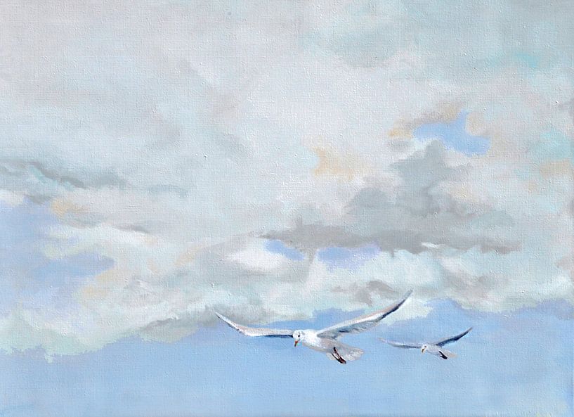 Gentle air with seagulls by Yvon Schoorl