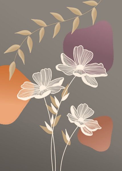 White Line art - Blooming van Moonheart Artworks