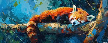 Peinture du panda roux sur Kunst Kriebels