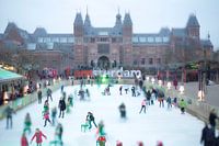 Patinage sur glace au Rijksmuseum d'Amsterdam