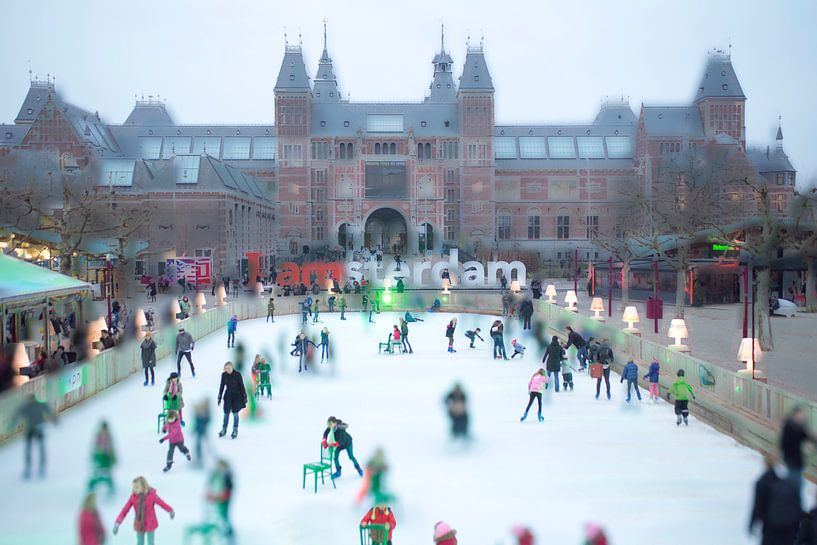 Patinage sur glace au Rijksmuseum d'Amsterdam par Alex de Kock