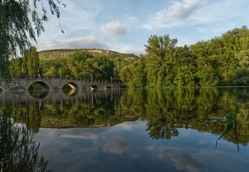 Burgau weir in Jena with reflection