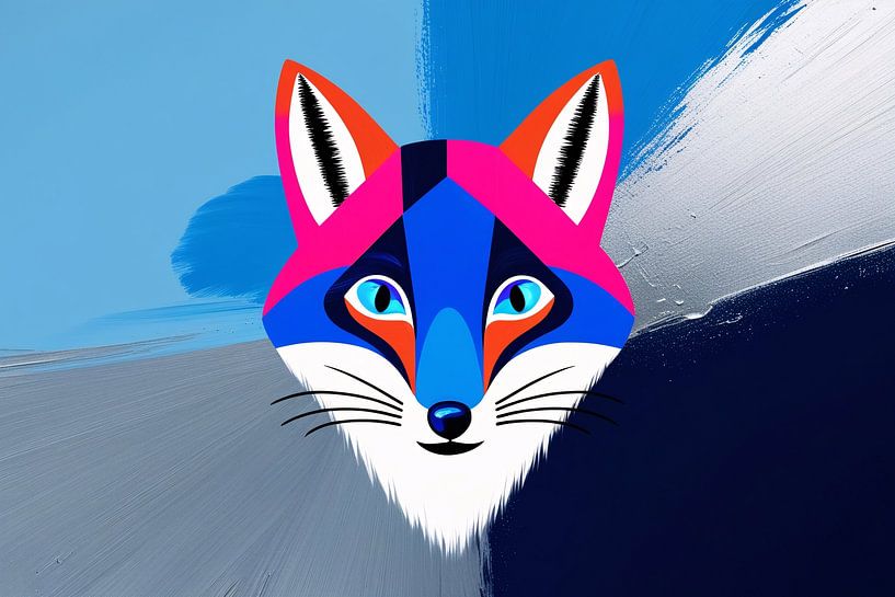 Colourful abstract fox illustration by Art & Soul Creations