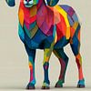 Ram - Krachtige ram in een moderne kunststijl van MArt