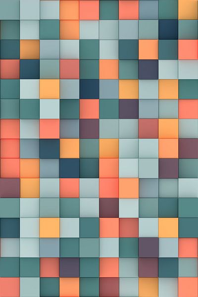 Des carrés 3D colorés sur Jörg Hausmann