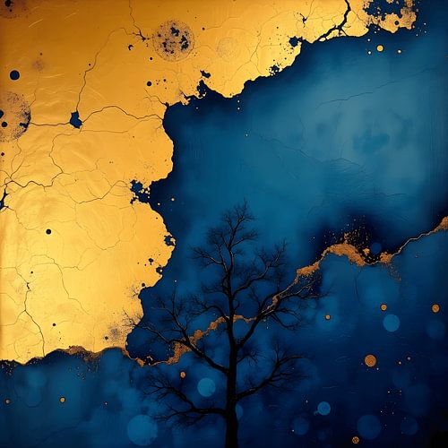 “Tussen Goud en Schaduw” – Moderne Kunst met Ziel